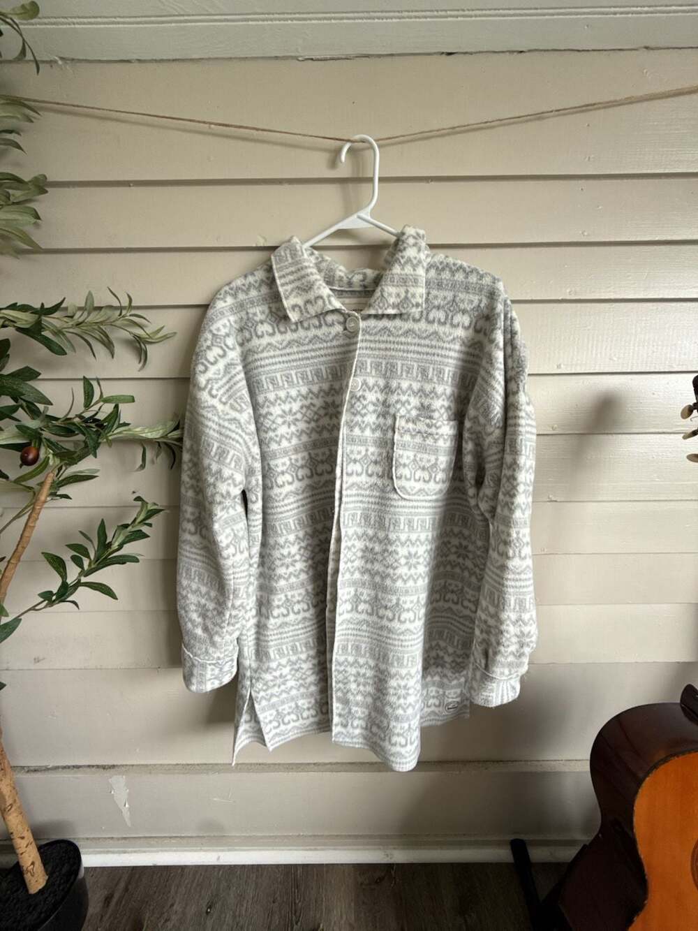 Victoria's Secret Country Vintage Fair Isle Fleece Button-Down Shirt